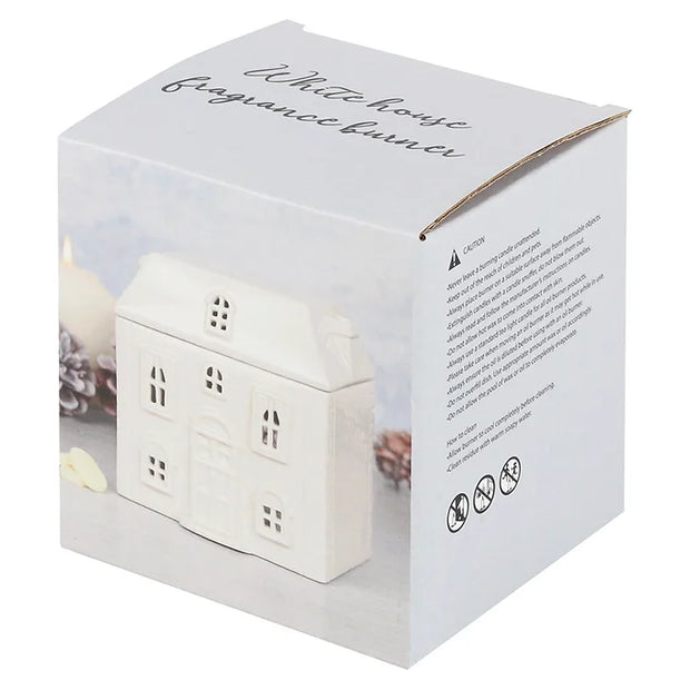 White Ceramic House Oil Burner Daisy Devotion