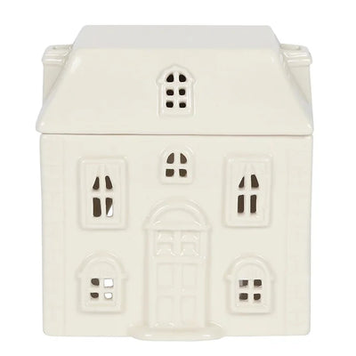 White Ceramic House Oil Burner Daisy Devotion