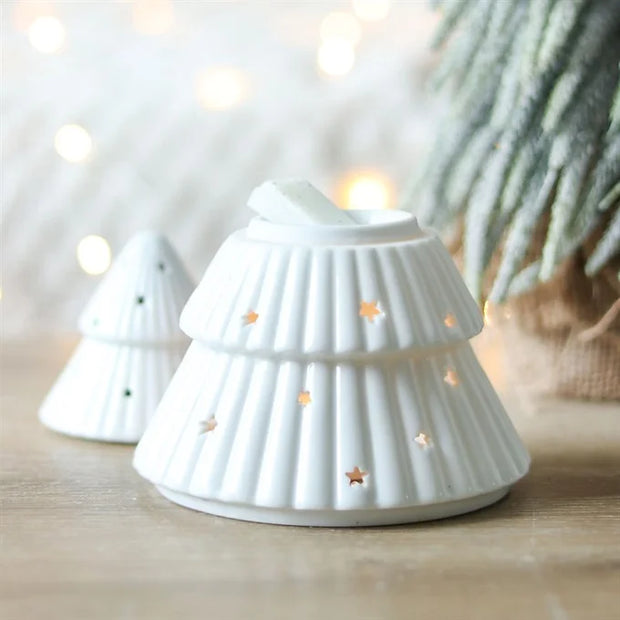 White Christmas Tree Oil Burner Daisy Devotion