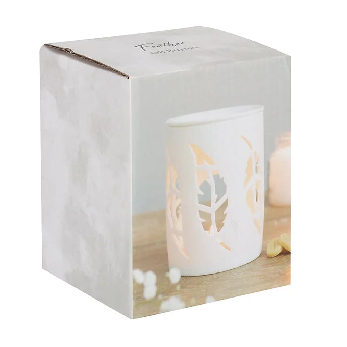 White Feathers Cut Out Oil Burner Daisy Devotion