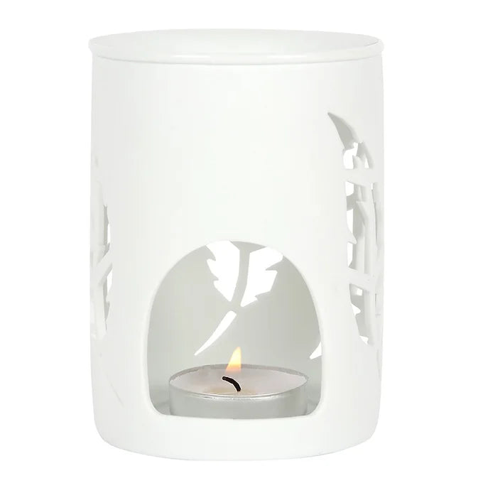 White Feathers Cut Out Oil Burner Daisy Devotion