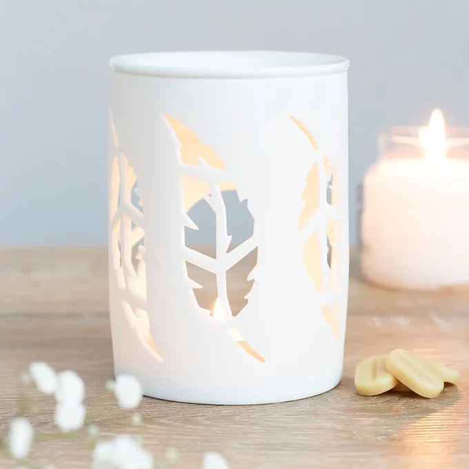 White Feathers Cut Out Oil Burner Daisy Devotion