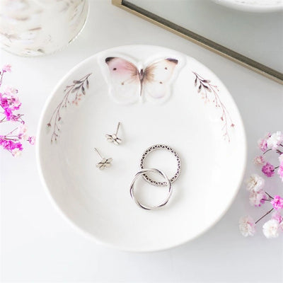 White Butterfly Trinket Dish image 0