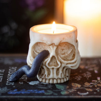 Skull Tealight Holder with Snake image 0