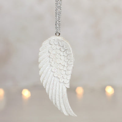 Glittery Angel Wing Hanging Decoration image 0